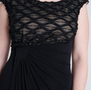 LISA BLACK EYELASH METALLIC KNIT DRESS